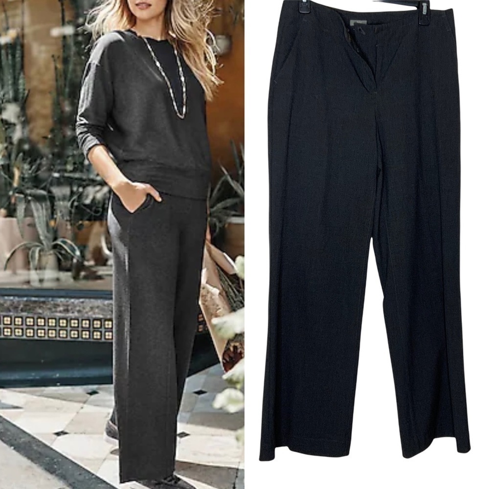 J. Jill Charcoal Wide-Leg Pants